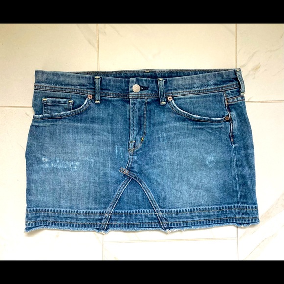 Citizens Of Humanity Dresses & Skirts - CITIZENS OF HUMANITY CoH Mermaid Distressed Denim Mini Skirt Embroidered